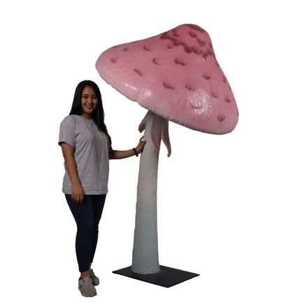 Pink Mushroom Parasol Over Sized Statue - LM Treasures 