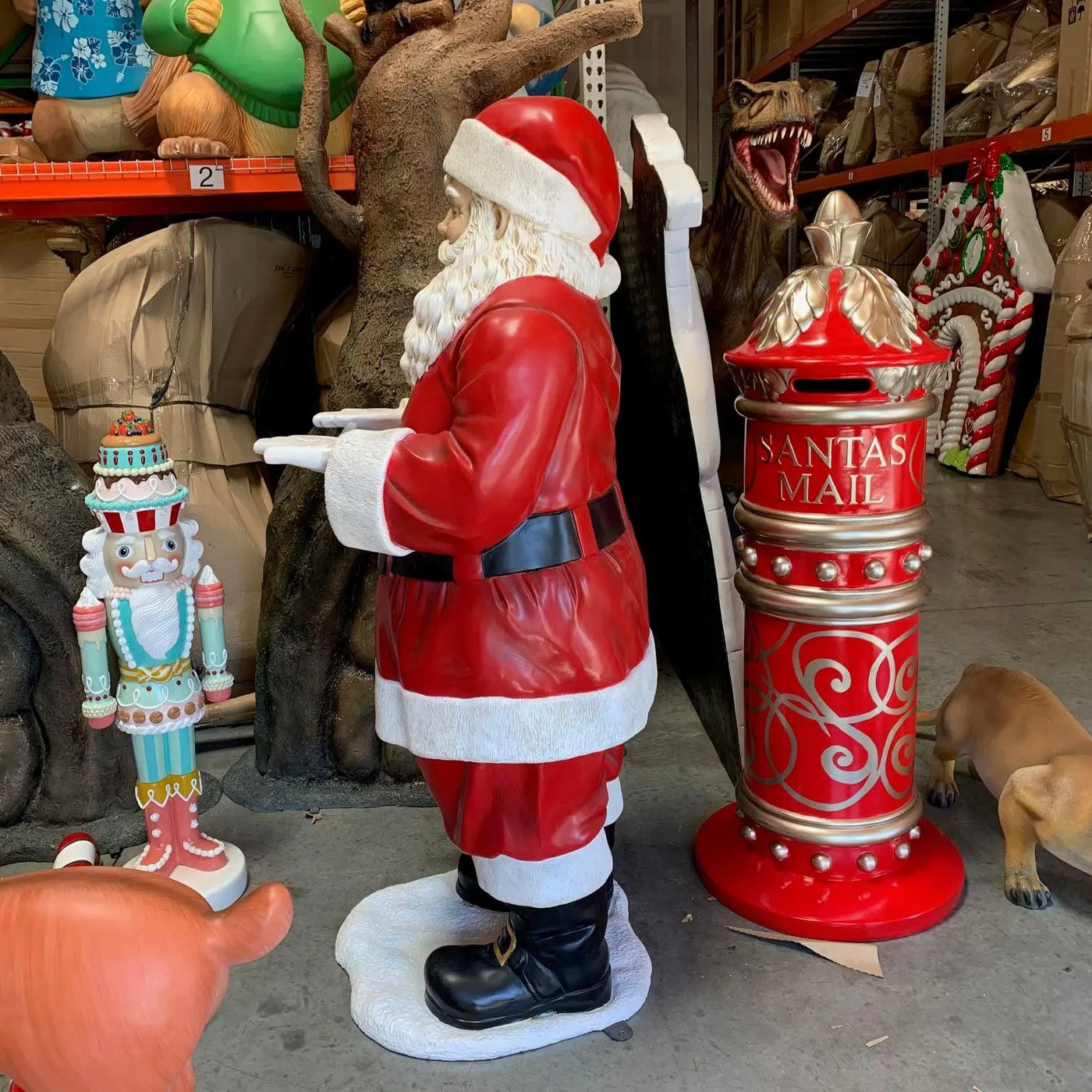 Santa Claus With Tray Life Size Statue – LM Treasures