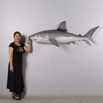 Small Great White Shark Wall Decor Statue - LM Treasures 