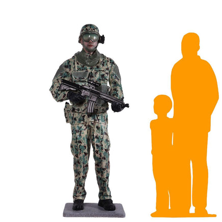 Green Tactical Soldier Life Size Statue - LM Treasures 