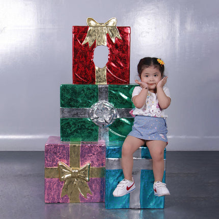 Gift Stack Photo Op Life Size Statue
