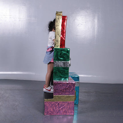 Gift Stack Photo Op Life Size Statue