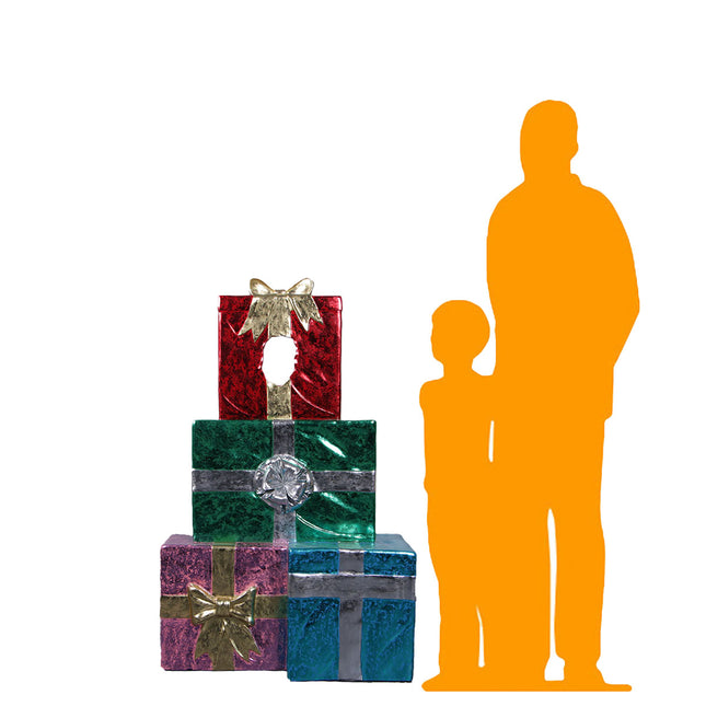 Gift Stack Photo Op Life Size Statue