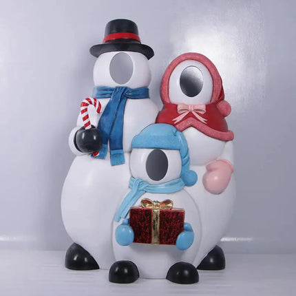 Snowman Family Photo Op Statue LM Treasures - H