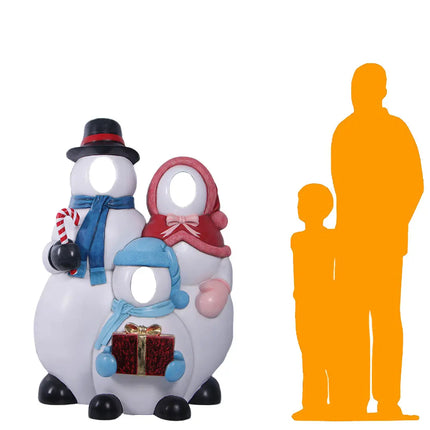 Snowman Family Photo Op Statue LM Treasures - H