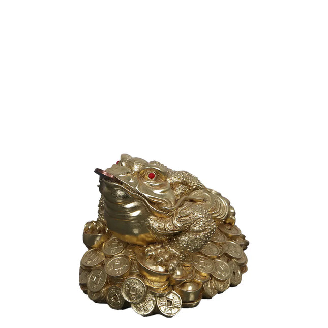 Gold Feng Shui Money Frog Table Top Statue LM Treasures - H