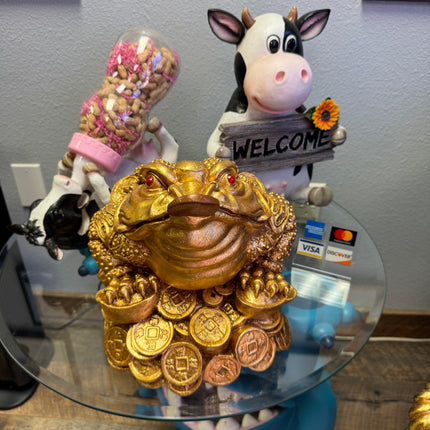 Gold Feng Shui Money Frog Table Top Statue