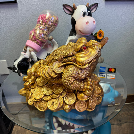 Gold Feng Shui Money Frog Table Top Statue