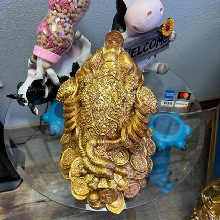 Gold Feng Shui Money Frog Table Top Statue