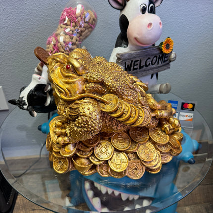 Gold Feng Shui Money Frog Table Top Statue