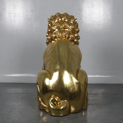 Foo Dog Male On Base Chinese Lion Statue - LM Treasures 