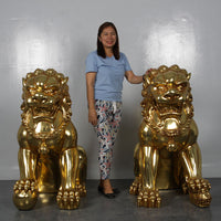 Foo Dog Male Chinese Lion Statue - LM Treasures 