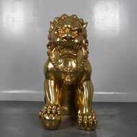 Foo Dog Male On Base Chinese Lion Statue - LM Treasures 