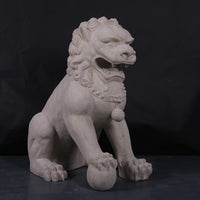 Stone Foo Dog Male Chinese Lion Statue - LM Treasures 