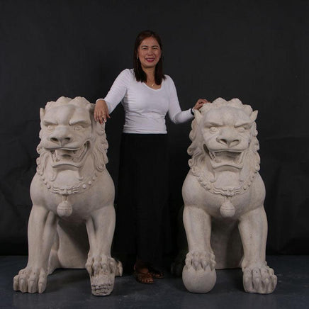 Stone Foo Dog Male Chinese Lion Statue - LM Treasures 