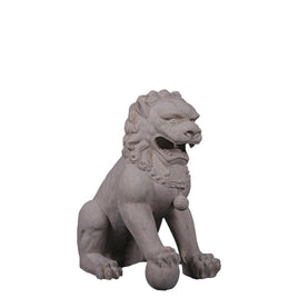 Stone Foo Dog Male Chinese Lion Statue - LM Treasures 