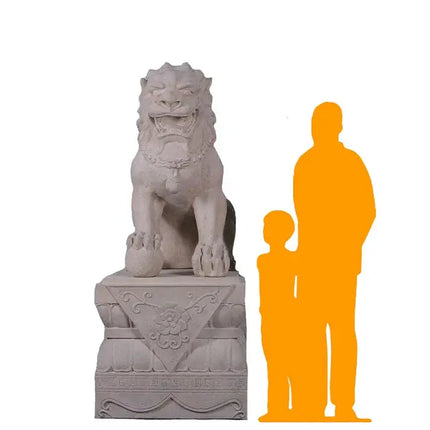 Foo Dog Male On Base Chinese Lion Statue LM Treasures - H