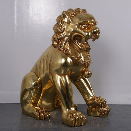 Foo Dog Female On Base Chinese Lion Statue - LM Treasures 