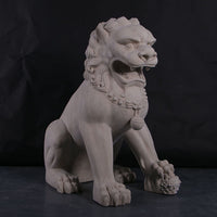 Stone Foo Dog Female On Base Chinese Lion Statue - LM Treasures 