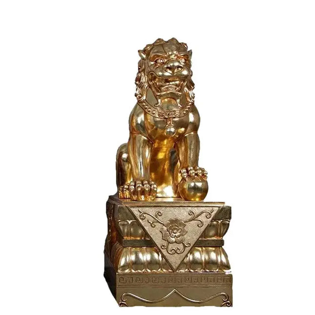 Foo Dog Female On Base Chinese Lion Statue LM Treasures - H