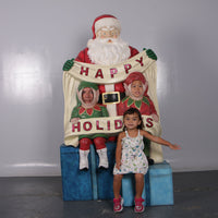 Santa Happy Holidays Photo Op Life Size Statue - LM Treasures 