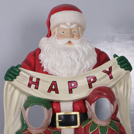 Santa Claus Happy Holidays Photo Op Life Size Statue - LM Treasures 