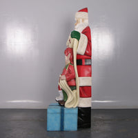 Santa Claus Happy Holidays Photo Op Life Size Statue - LM Treasures 