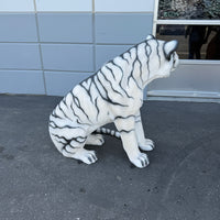 Sitting Siberian Tiger Life Size Statue