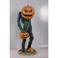 Scary Pumpkin Man Life Size Statue - LM Treasures 