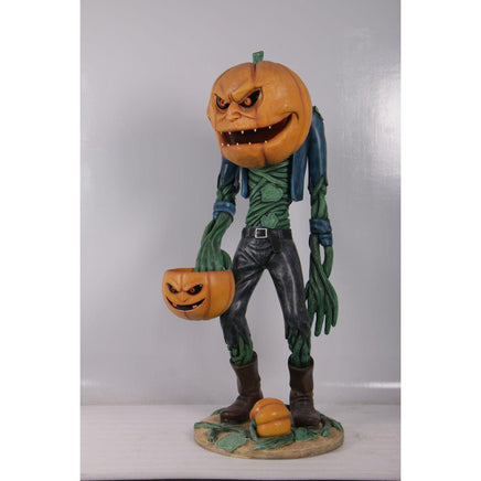 Scary Pumpkin Man Life Size Statue - LM Treasures 