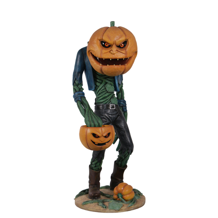 Scary Pumpkin Man Life Size Statue - LM Treasures 