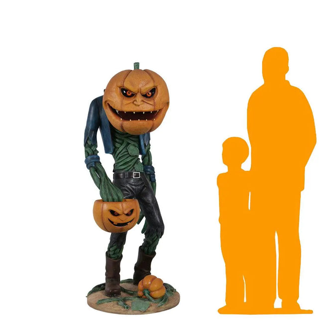 Scary Pumpkin Man Life Size Statue LM Treasures - H
