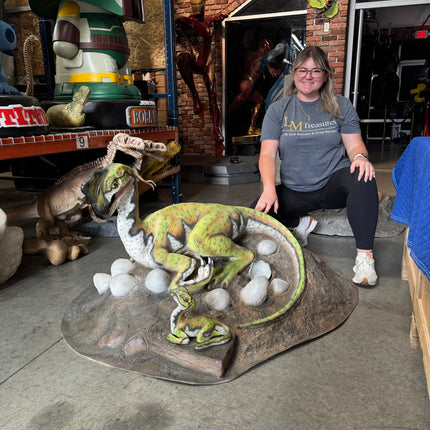 Oviraptor Dinosaur Nest Life Size Statue