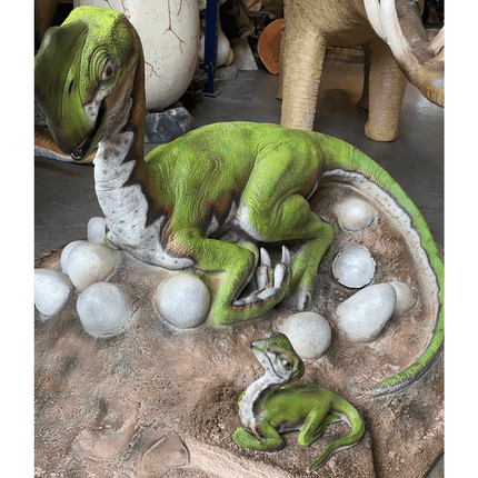 Oviraptor Dinosaur Nest Life Size Statue