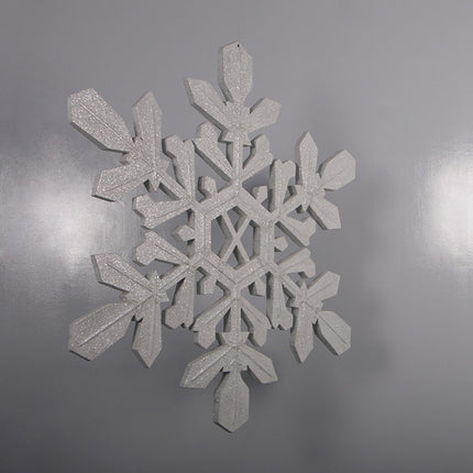 Hanging Large Silver Snowflake Statue