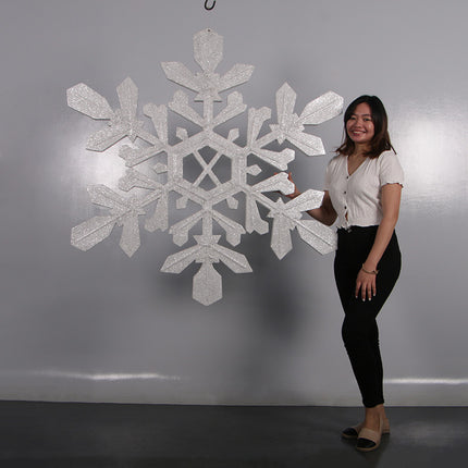 Hanging Large Silver Snowflake Statue
