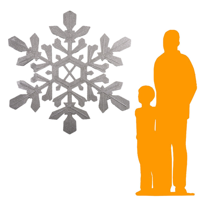 Hanging Large Silver Snowflake Statue