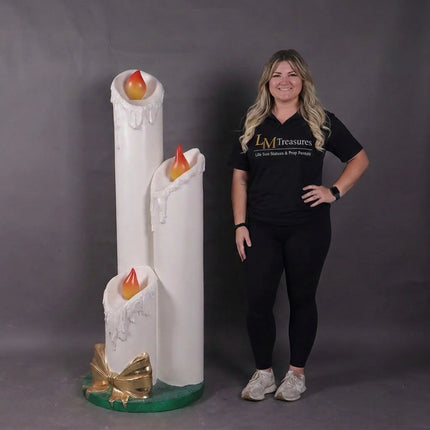 Holiday Candle Pillar Statue LM Treasures - H