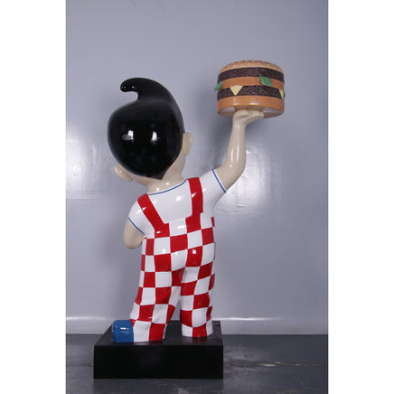 Large Boy Holding Hamburger Life Size Statue - LM Treasures 