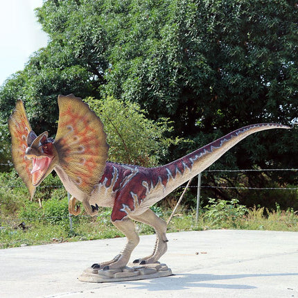 Dilophosaurus Dinosaur Gel Coat Life Size Statue