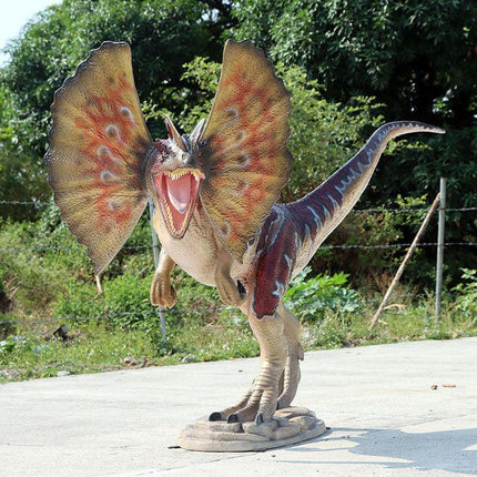 Dilophosaurus Dinosaur Gel Coat Life Size Statue