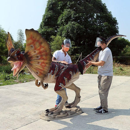 Dilophosaurus Dinosaur Gel Coat Life Size Statue