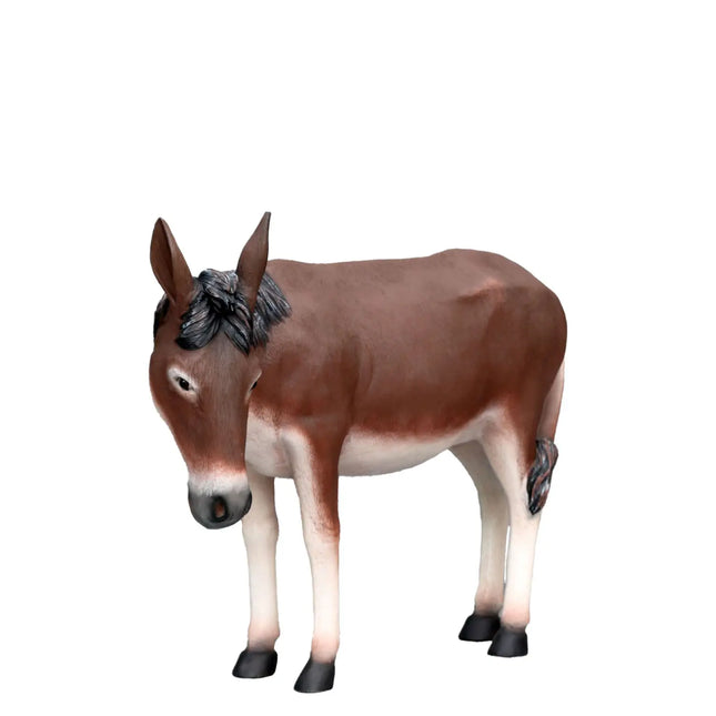Brown Donkey Burro Life Size Statue