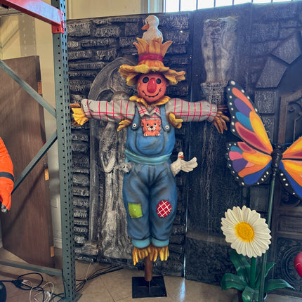 Comic Scarecrow on Post Life Size Statue