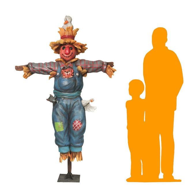 Comic Scarecrow on Post Life Size Statue