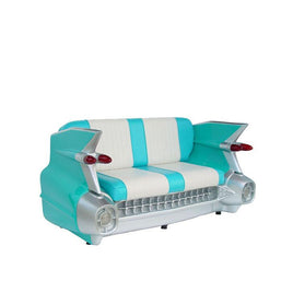 Turquoise Cadillac Car Sofa Life Size Statue - LM Treasures 