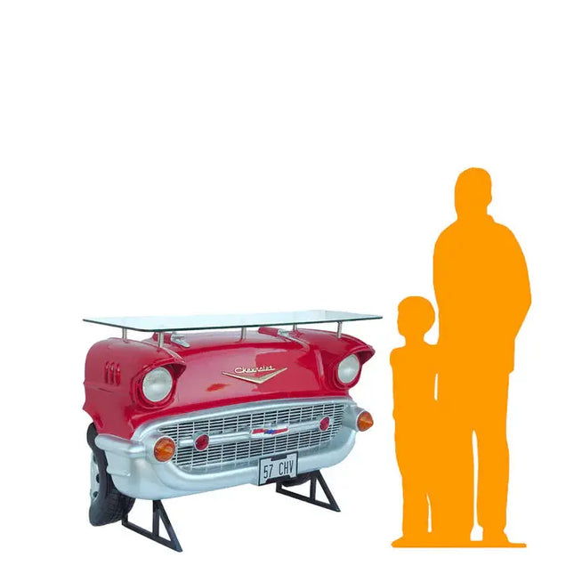 Red Chevy Bar Life Size Statue - LM Treasures