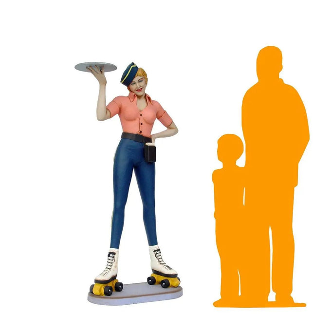 Car Hop Waitress Life Size Statue - LM Treasures