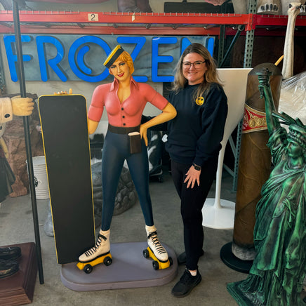 Car Hop Waitress With Menu Life Size Statue - LM Treasures 