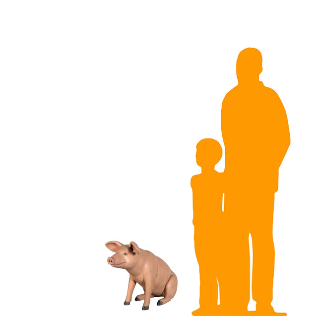 Baby Pig Sitting Life Size Statue
